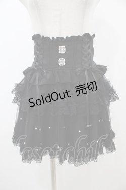 画像1: NOEMIE / バックリボンパールチュールティアードスカパン M ブラック H-25-10-29-021-LO-PA-NS-ZH