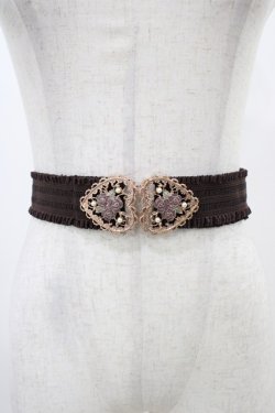 画像1: axes femme / ハートローズゴムベルト  ブラウン H-25-10-29-004-AX-ZA-NS-ZH