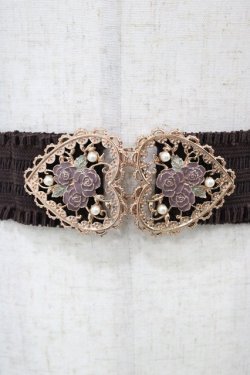 画像2: axes femme / ハートローズゴムベルト  ブラウン H-25-10-29-004-AX-ZA-NS-ZH