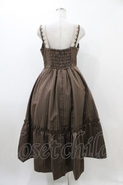 画像2: m petit by misako / TT*AOKストライプジャンパースカート L ブラウン H-25-10-29-031-LO-OP-NS-ZH