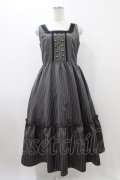 m petit by misako / TT*AOKストライプジャンパースカート L グレー H-25-10-29-032-LO-OP-NS-ZH