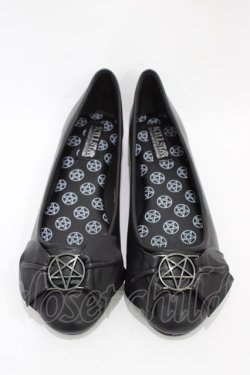 画像1: KILL STAR / EVIL YN FLAT PUMPS UK9(約27.5cm) ブラック H-25-10-30-006-SL-SH-KB-ZH