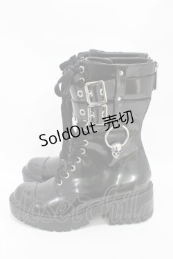 画像2: KILL STAR / BONES COMBAT BOOTS UK4(約23cm) ブラック H-25-10-30-003-SL-SH-KB-ZI