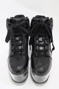 YRU / Qloud Qozmo Black Platform Sneakers 23.0cm ブラック H-25-10-30-044-PU-SH-KB-ZH