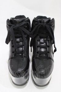 YRU / Qloud Qozmo Black Platform Sneakers 23.0cm ブラック H-25-10-30-044-PU-SH-KB-ZI