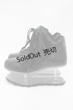 画像2: YRU / Qloud Qozmo Black Platform Sneakers 23.0cm ブラック H-25-10-30-044-PU-SH-KB-ZI