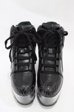 画像1: YRU / Qloud Qozmo Black Platform Sneakers 23.0cm ブラック H-25-10-30-045-PU-SH-KB-ZH