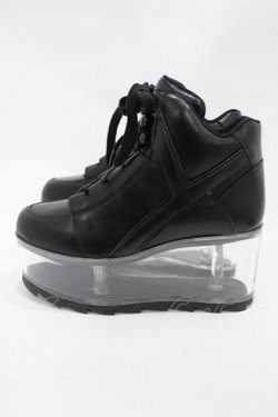 画像2: YRU / Qloud Qozmo Black Platform Sneakers 23.0cm ブラック H-25-10-30-045-PU-SH-KB-ZH