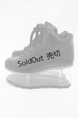 画像2: YRU / Qloud Qozmo Black Platform Sneakers 23.0cm ブラック H-25-10-30-045-PU-SH-KB-ZS