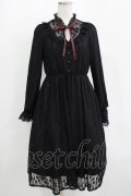 Amavel / Antique Laceミドルワンピース Free ブラック H-25-11-01-030-CA-OP-NS-ZH