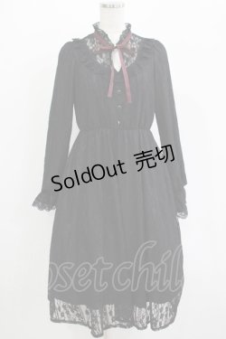 画像1: Amavel / Antique Laceミドルワンピース Free ブラック H-25-11-01-030-CA-OP-NS-ZH