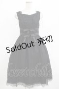 axes femme kawaii / 総レースノースリーブワンピース M ブラック H-25-11-01-032-AX-OP-NS-ZH