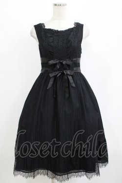 画像1: axes femme kawaii / 総レースノースリーブワンピース M ブラック H-25-11-01-032-AX-OP-NS-ZH