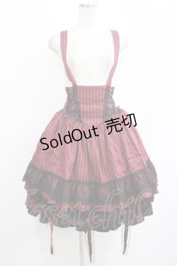 画像4: 逗?（海外ロリータブランド） / ストライプジャンパースカート Free ボルドー H-25-11-01-033-EL-OP-NS-ZH