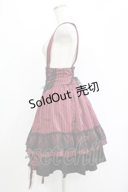 画像5: 逗?（海外ロリータブランド） / ストライプジャンパースカート Free ボルドー H-25-11-01-033-EL-OP-NS-ZH