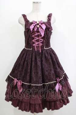 画像1: BABY,THE STARS SHINE BRIGHT / Floralレースフロッキージャンパースカート Free パープル H-25-11-01-004-BA-OP-NS-ZH