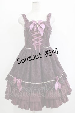 画像1: BABY,THE STARS SHINE BRIGHT / Floralレースフロッキージャンパースカート Free パープル H-25-11-01-004-BA-OP-NS-ZH