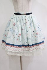 axes femme / シェルプリントスカート M サックス H-25-11-01-037-AX-SK-NS-ZH