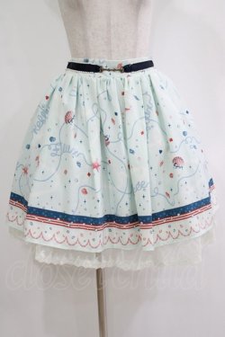 画像1: axes femme / シェルプリントスカート M サックス H-25-11-01-037-AX-SK-NS-ZH