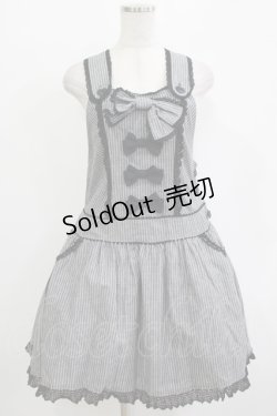 画像1: BABY,THE STARS SHINE BRIGHT / ストライプサロペット Free グレー H-25-11-01-040-BA-OP-NS-ZH