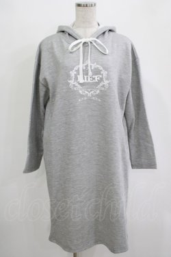 画像1: LIEF / ロゴプリントパーカーワンピース Free グレー H-25-11-01-043-LO-OP-NS-ZH