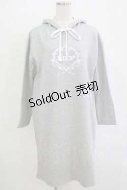 画像1: LIEF / ロゴプリントパーカーワンピース Free グレー H-25-11-01-043-LO-OP-NS-ZH