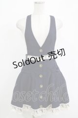 LIZ LISA / リボンポケットジャンパースカート Free ネイビー H-25-11-01-044-LO-OP-NS-ZH