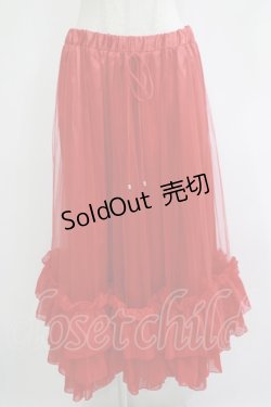 画像1: Miss Danger（海外ロリータブランド） / チュールロングペチコート Free レッド H-25-11-01-050-PU-SK-NS-ZH