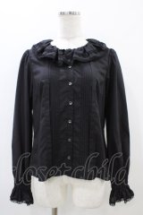 Melody BasKet / ラッフルカラーブラウス  ブラック H-25-11-01-1028-LO-BL-KB-ZH