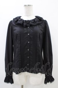 Melody BasKet / ラッフルカラーブラウス  ブラック H-25-11-01-1028-LO-BL-KB-ZH