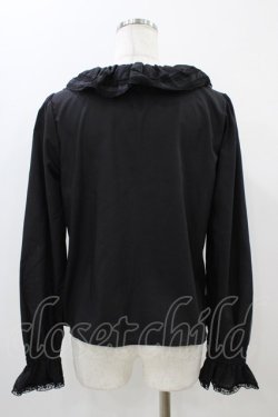 画像2: Melody BasKet / ラッフルカラーブラウス  ブラック H-25-11-01-1028-LO-BL-KB-ZH