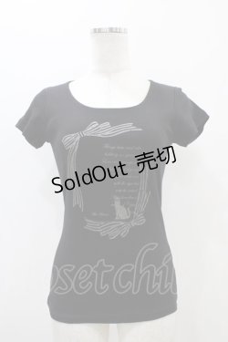 画像1: MIHO MATSUDA / ラウンド半袖T  黒 H-25-11-01-1029-GO-TO-KB-ZH