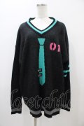 LISTEN FLAVOR / 初音ミクVネックニット  ブラック H-25-11-01-1030-PU-TO-KB-ZH