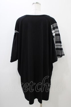 画像2: SEX POT ReVeNGe / チェック切替プリントカットソー  黒 H-25-11-01-1032-SP-TO-KB-ZH