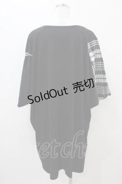 画像2: SEX POT ReVeNGe / チェック切替プリントカットソー  黒 H-25-11-01-1032-SP-TO-KB-ZT1104J