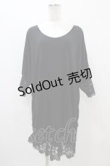 Qutie Frash / リボン付きビックT  黒 H-25-11-01-1033-QU-TO-KB-ZT1104J