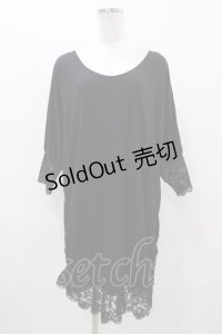 Qutie Frash / リボン付きビックT  黒 H-25-11-01-1033-QU-TO-KB-ZT1104J