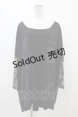 Qutie Frash / プリント切替ドルマンカットソー  ブラック H-25-11-01-1034-QU-TO-KB-ZH