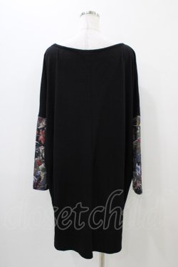 画像2: Qutie Frash / プリント切替ドルマンカットソー  ブラック H-25-11-01-1034-QU-TO-KB-ZH