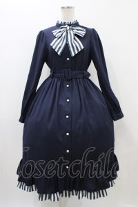 Melody BasKet / ストライプマドモアゼルドレス M ネイビー H-25-11-01-1007-LO-OP-KB-ZH