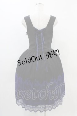 画像2: Moi-meme-Moitie / 燭台エンブレムゲートジャンパースカート  黒×青 H-25-11-01-1009-MO-OP-KB-ZH