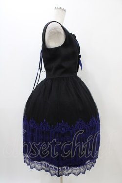 画像3: Moi-meme-Moitie / 燭台エンブレムゲートジャンパースカート  黒×青 H-25-11-01-1009-MO-OP-KB-ZH