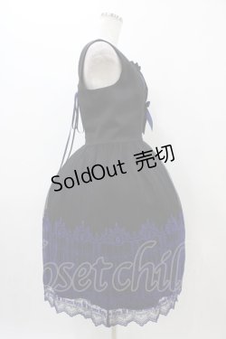 画像3: Moi-meme-Moitie / 燭台エンブレムゲートジャンパースカート  黒×青 H-25-11-01-1009-MO-OP-KB-ZH