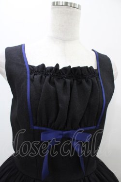 画像4: Moi-meme-Moitie / 燭台エンブレムゲートジャンパースカート  黒×青 H-25-11-01-1009-MO-OP-KB-ZH