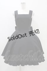 Moi-meme-Moitie / フリルジャンパースカート  ブラック H-25-11-01-1010-MO-OP-KB-ZH