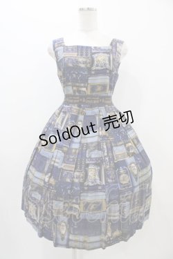 画像1: Jane Marple / British Bookshelfスクエアドレス  ネイビー H-25-11-01-1011-JM-OP-KB-ZH