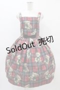 Emily Temple cute / Teddy Bear Tartanノースリーブワンピース  レッド H-25-11-01-1012-ET-OP-KB-ZH