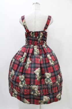 画像2: Emily Temple cute / Teddy Bear Tartanノースリーブワンピース  レッド H-25-11-01-1012-ET-OP-KB-ZH