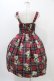 画像2: Emily Temple cute / Teddy Bear Tartanノースリーブワンピース  レッド H-25-11-01-1012-ET-OP-KB-ZH (2)