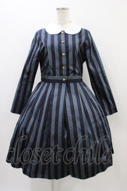 画像1: Jane Marple / Regimental stripe lycee onepice  ネイビー H-25-11-01-1014-JM-OP-KB-ZH